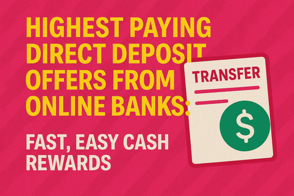 Highest Paying Direct Deposit Offers From Online Banks: Fast, Easy Cash Rewards
