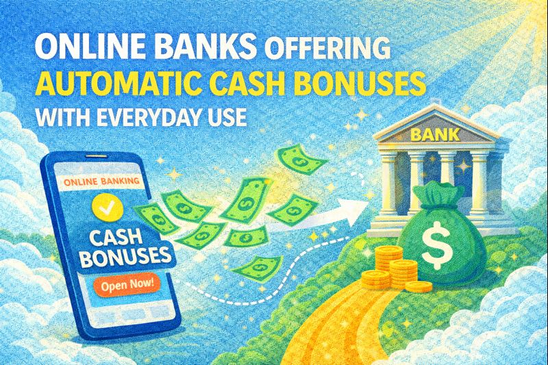 Online Banks Offering Automatic Cash Bonuses With Everyday Use