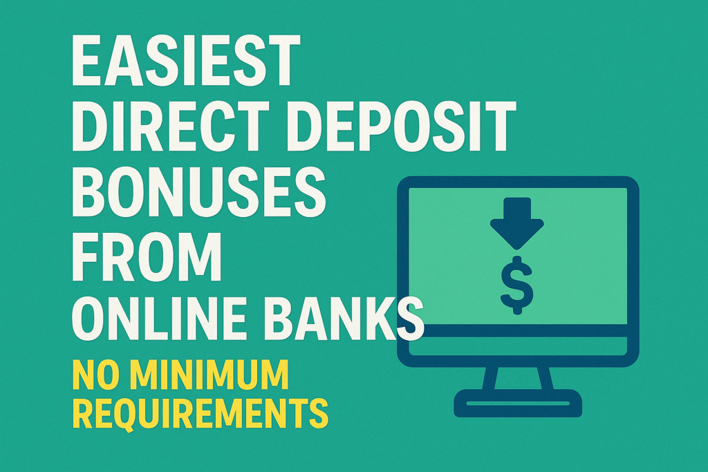 Easiest Direct Deposit Bonuses from Online Banks: No Minimum Requirements